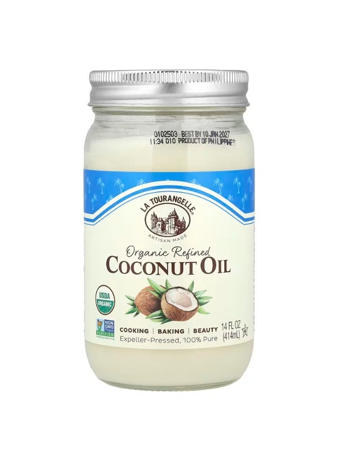 La Tourangelle, Organic Refined Coconut Oil, 14 fl oz 414 ml - Image 1